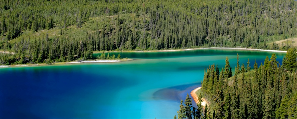 Emerald Lake, Yukon territory, Canada.